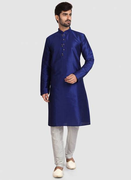 Blue Colour Party Wear Mens Silk Kurta Pajama Collection 1265